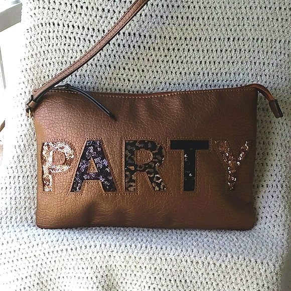 JUICY COUTURE PARTY Wristlet Purse Handbag Copper Sequin Graphics NWOT's - Picture 7 of 11